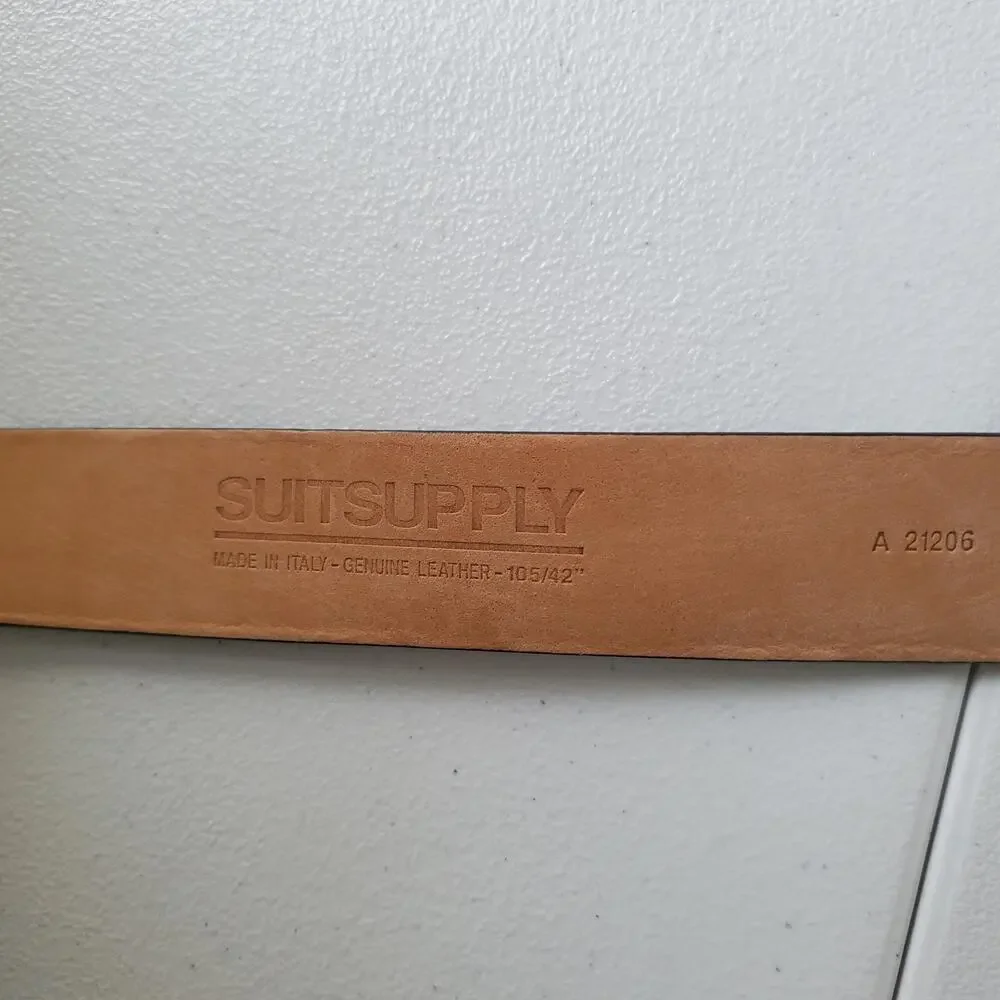 Suitsupply Belt Mens 42 Black Leather Made In Italy Dress Business Classic